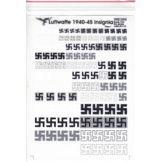 1/72-1/48 German Luftwaffe 1939-1945 Swastikas (Dry Transfer)