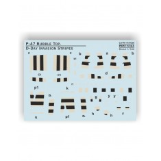 1/144 P-47 Bubble Top D-Day Invasion Stripes Decal