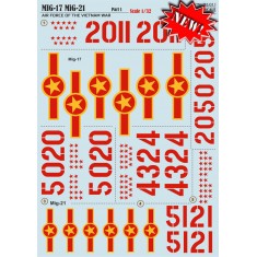 1/32 Mikoyan MiG-17/MiG-21 Air Force of The Vietnam War Decals Part 1