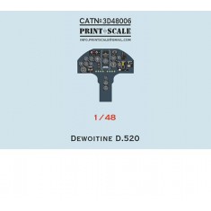3D Decal for 1/48 Instrumental panel Dewoitine D.520