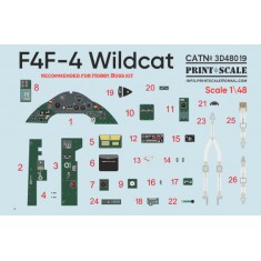 1/48 F4F-4 Wildcat Interior 3D Decal
