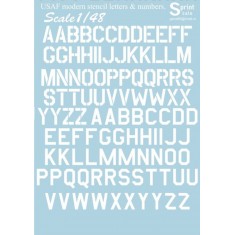 1/48 USAF Modern Stencil Letters and Numbers - White (1.5 leaf Decals)
