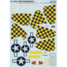1/48 Republic P-47D Thunderbolt Razorback Aces over Europe Decals Part 1