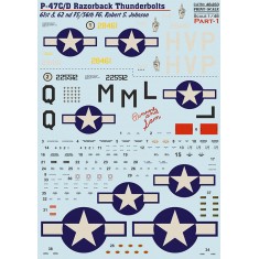Decal for 1/48 P-47 C/D Razorback Robert S. Jonson Part 1