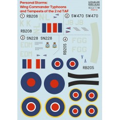 1/48 Personal Storm Wings Commander Typhoon and Tempests of the 2nd TAF. Decal Part 2