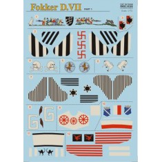 1/72 Fokker D VII (Part 1) Decals (complete set, 4 leaf)