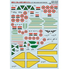 1/72 MiG-19s and MiG-21s of the Arab Air Force Decals
