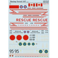 1/72 Wet Decals - Boeing-Vertol 107 Part 1 (1 sheet)