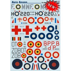 1/72 Wet Decals - Avro Anson (1 sheet)