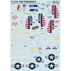 1/72 Wet Decals - Republic P-47D Thunderbolt Razorback Aces
