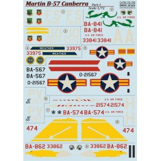 1/72 Wet Decals - Martin B-57 Canberra Part 1