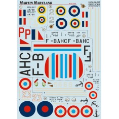 1/72 Wet Decals - Martin Type 167 Maryland