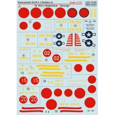 1/72 Wet Decals - Kawanishi N1K1-J Shiden / Kawanishi N1K2-J Shidenkai "George"