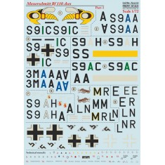 1/72 Wet Decals - Messerschmitt Bf 110 Aces Part 1
