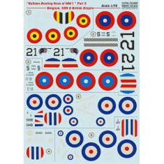 1/72 Wet Decals - Balloon-Busting Aces of WWI Part 3: Belgium, USA &British Empire