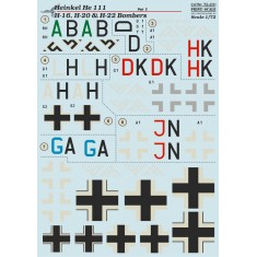 1/72 Wet Decals - Heinkel He 111 H-16 / H-20 / H-22 Bombers 