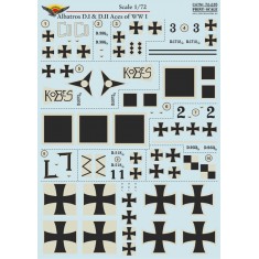 1/72 Wet Decals - Albatros D.I and D.II Aces of WWI