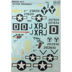 1/72 Wet Decals - Boeing B-17 Flying Fortress