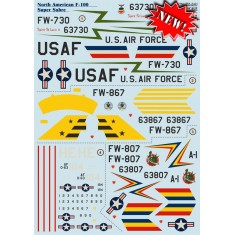 1/72 North American F-100 Super Sabre Decals