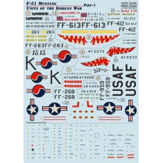 1/72 North American F-51 Mustang Units of The Korean War Decals Part 1