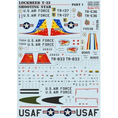 1/72 Lockheed T-33 Shooting Star Decals (Part 1)