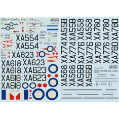 Decals for 1/72 Gloster Javelin Mk-1 Mk-2 Part 1
