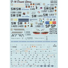 Decals for 1/72 F-16 Desert Storm