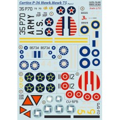 Decals for 1/72 Curtiss P-36 Hawk. Hawk 75 Part. 2