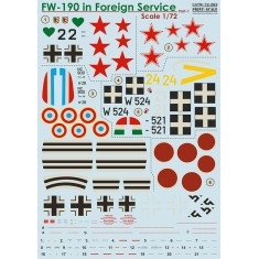 Decals for 1/72 Focke-Wulf FW-190 in Foreign Service