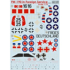 Decals for 1/72 Focke-Wulf FW-190 in Foreign Service