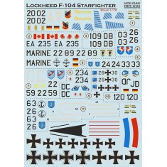 Decals for 1/72 Lockheed F-104 Starfigter