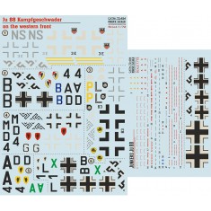 Decal for 1/72 Ju 88 Kampfgeschwader on the Western Front