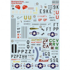 1/72 P-51 Mustang Aces Over Europe Marking Decal Part 1