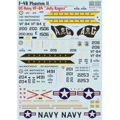 Decal for 1/72 McDonnell Douglas US Navy F-4B Phantom II VF-84 (Jolly Rogers)