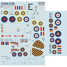 1/72 Curtiss P-40 Warhawk Tomahawk (Kittyhawk) Decal