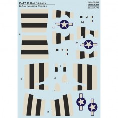 1/72 P-47D Razorback Decal - D-Day Invasion Stripes