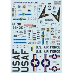1/72 US Air Force Convair B-58 Hustler Bomber Decals