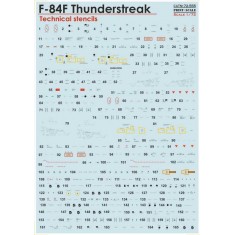 1/72 Republic F-84F Thunderstreak Technical Stencil Decals