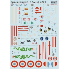 1/72 WWI French Nieuport 17 Aces Fighter Decals