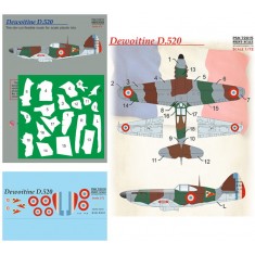 1/72 Dewoitine D.520 Paint Mask and Decal - No.73/10 flown by Adj