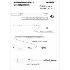 1/32 Northrop P-61 Black Widow Top Turret Barrels "A" for Hobby Boss kits