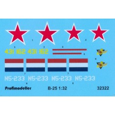 1/32 North American B-25 Mitchell CCCP & Holland Decals for HK Model kits