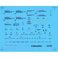 Decal for 1/32 Curtiss P-40 B/C/E Warhawk Stencils