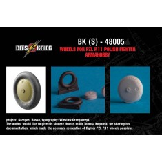 1/48 PZL P.11c Wheels for Arma Hobby Kit (2pcs)