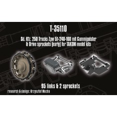 1/35 Sd.Kfz. 250 Tracks Zpw 51-240-160 mit Gummipolster n Drive Sprockets (Early) for Takom kit