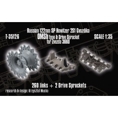 1/35 122mm SP Howitzer 2S1 Gvozdika OMSh type & Drive Sprockets for Zvezda kit