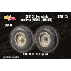 1/35 Sd.Kfz. 251 & Sd.Kfz. 11 Front and Spare Wheels (Phoenix-Harburg Tread)