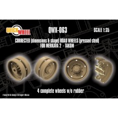 1/35 IDF Merkava 2 Pressed Steel Road Wheels without Rubbers x4 for Takom kits