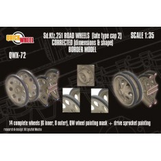 1/35 Sd.Kfz. 251 Road Wheels (late type cap 2) for Border Model