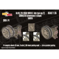 1/35 Sd.Kfz. 251 Road Wheels (late type cap 2) for Tamiya kit